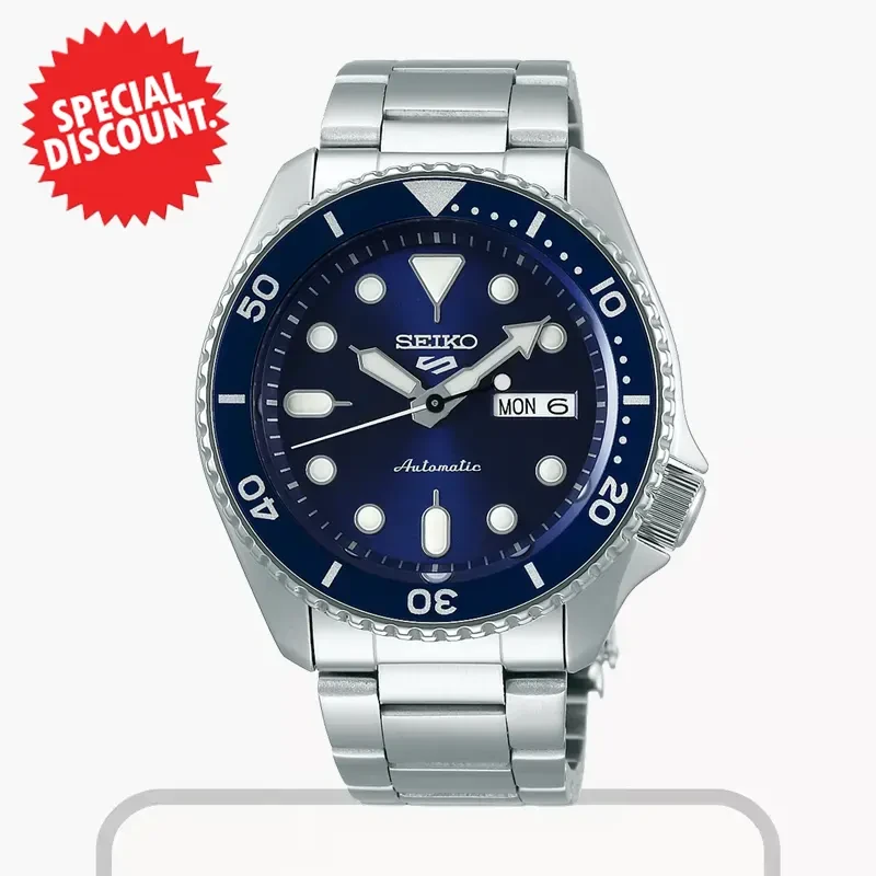 Seiko 5 Sports Automatic Blue Dial Silver Men's Watch- SRPD51K1